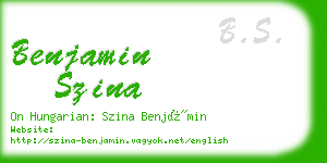 benjamin szina business card